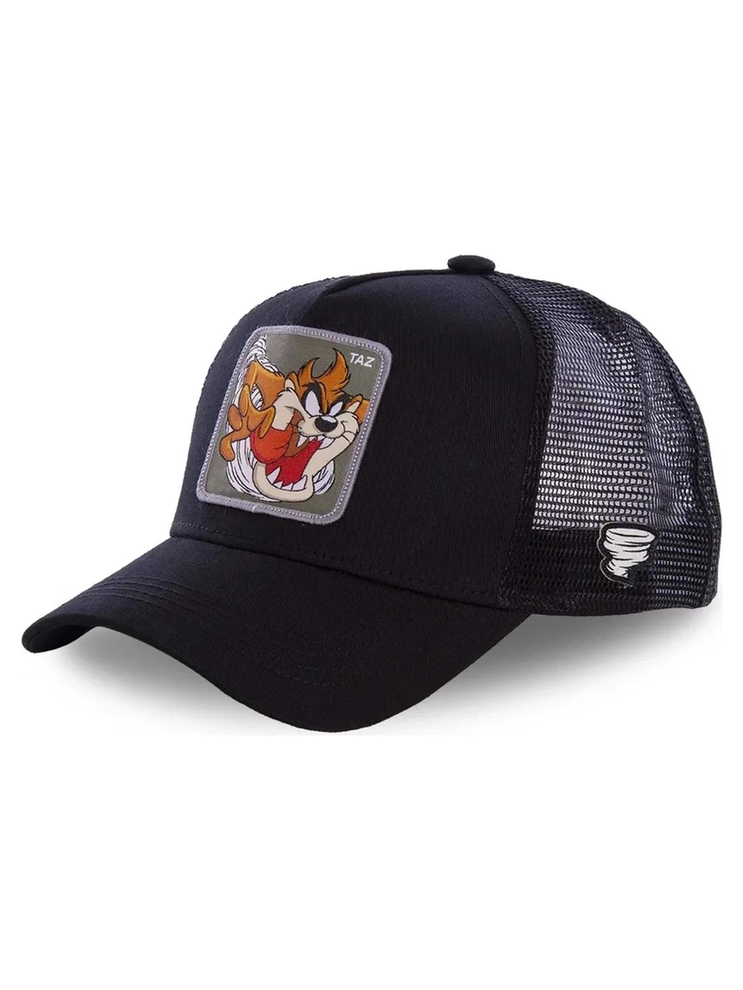 Capslab - Gorra 'Gorra collabs negra taz bordado frente trucker visera curva' en negro