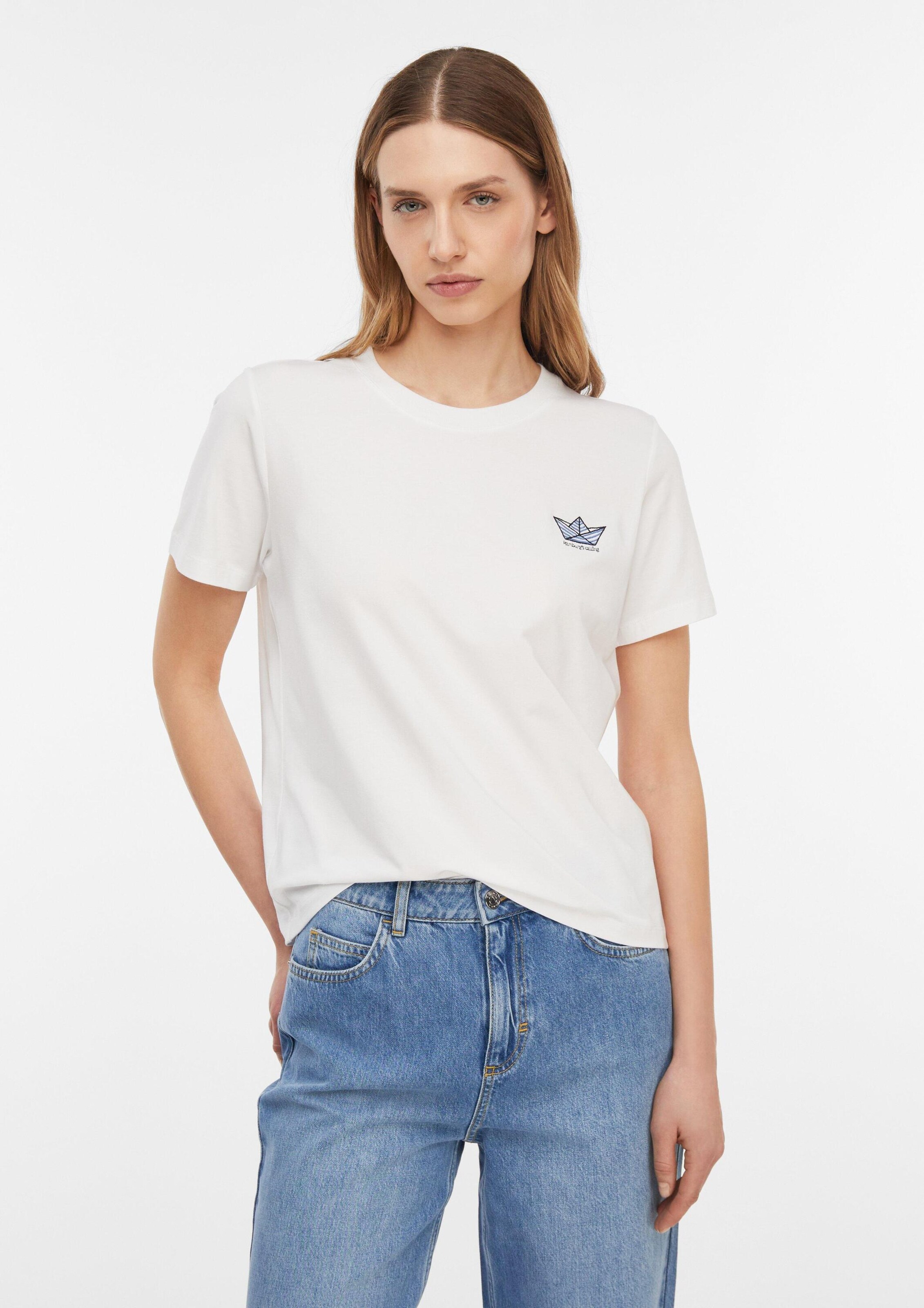 T-shirt COMMA en blanc : devant