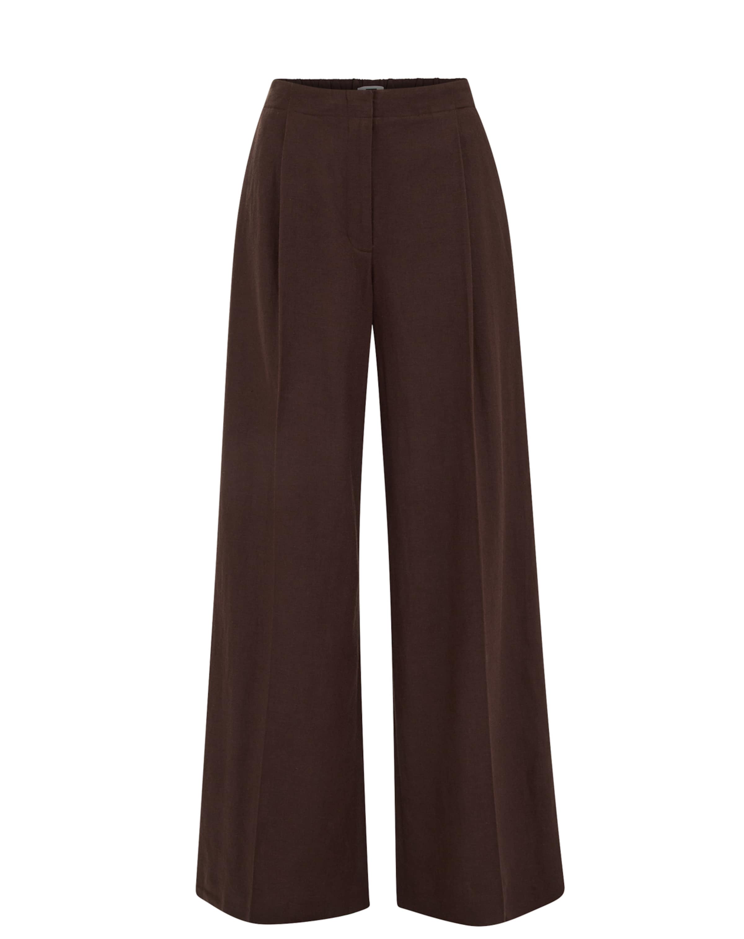 WE Fashion Широкий Брюки со складками в Коричневый: спереди