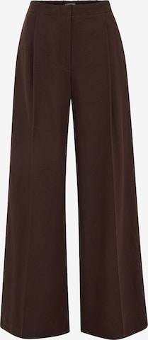WE FashionWide Leg/ Široke nogavice Hlače s naborima - smeđa boja: prednji dio