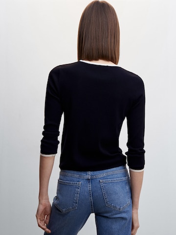 MANGO Sweater 'Piping' in Black