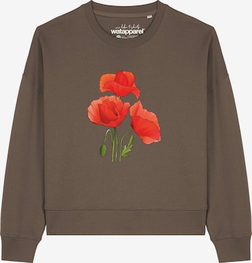 Watapparel Sweatshirt 'Poppy Flowers ' in Bruin: voorkant