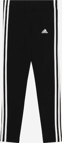 ADIDAS SPORTSWEAR Skinny Workout Pants 'Essentials 3-Stripes' in Black: front