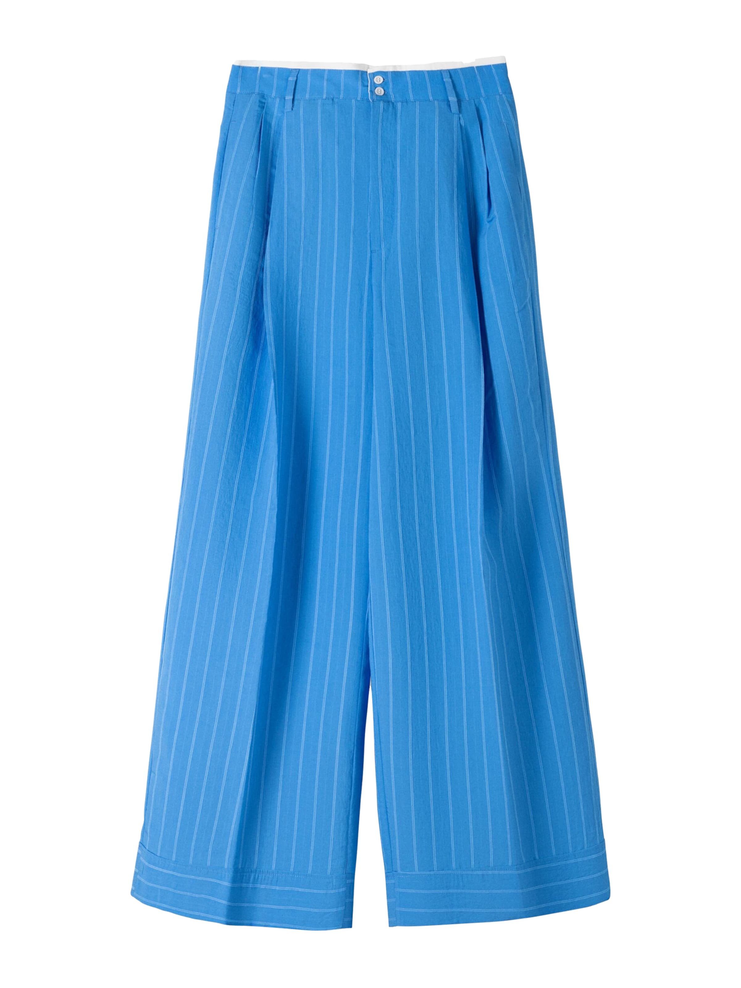 Wide Leg Pantalon à pince Bershka en bleu : devant