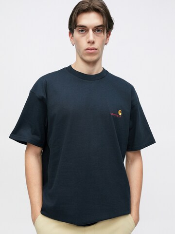 Carhartt WIP T-Shirt 'American Script' in Blau