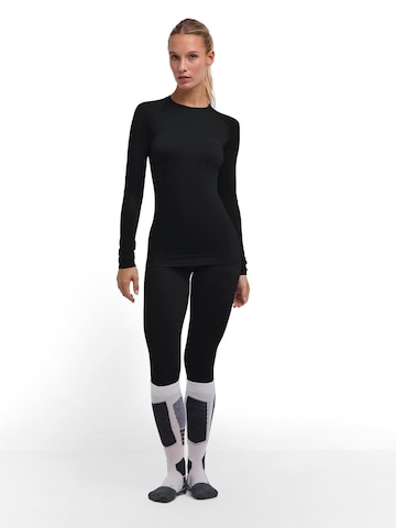 FALKE Wool-Tech Light Round Neck Long sleeve Shirt in Schwarz