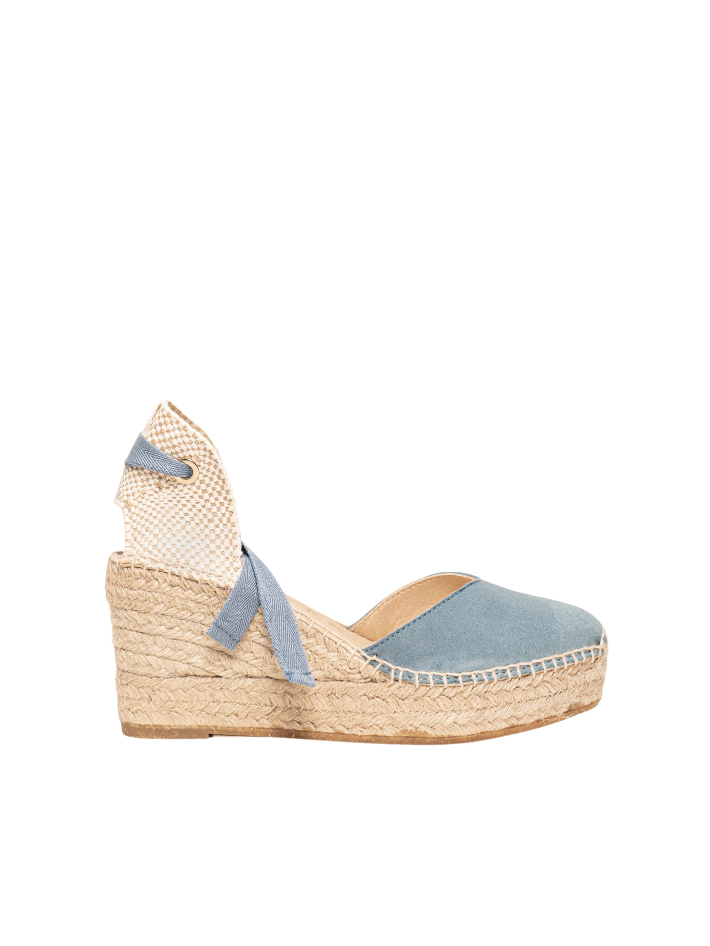 Alhamas - Sandália 'Alpargata Cuña 8 cm' em azul: frente