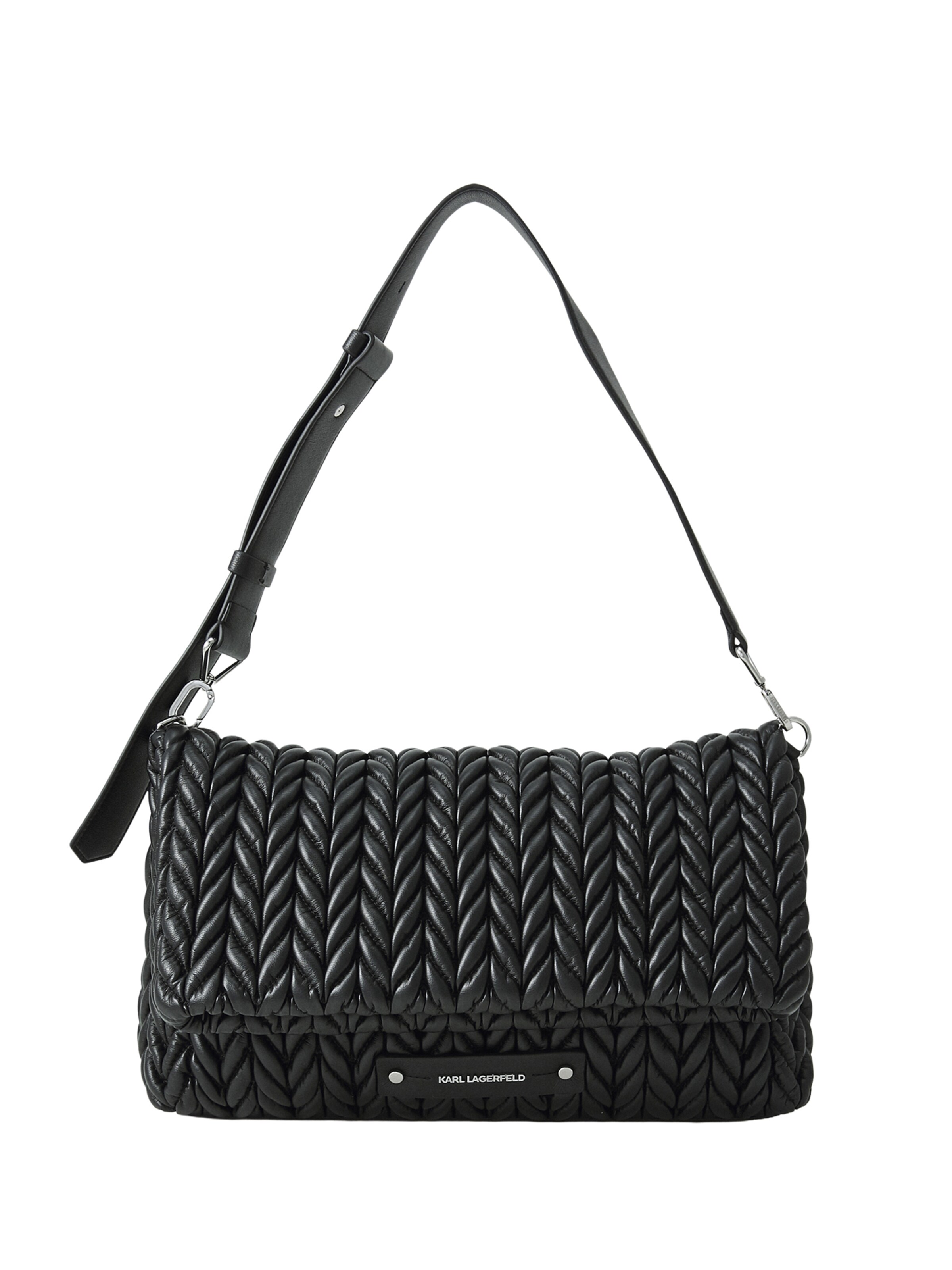 Karl Lagerfeld Shoulder bag 'WEAVE' in Black: front