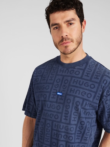 HUGO Blue T-Shirt 'Nidane' in Blau