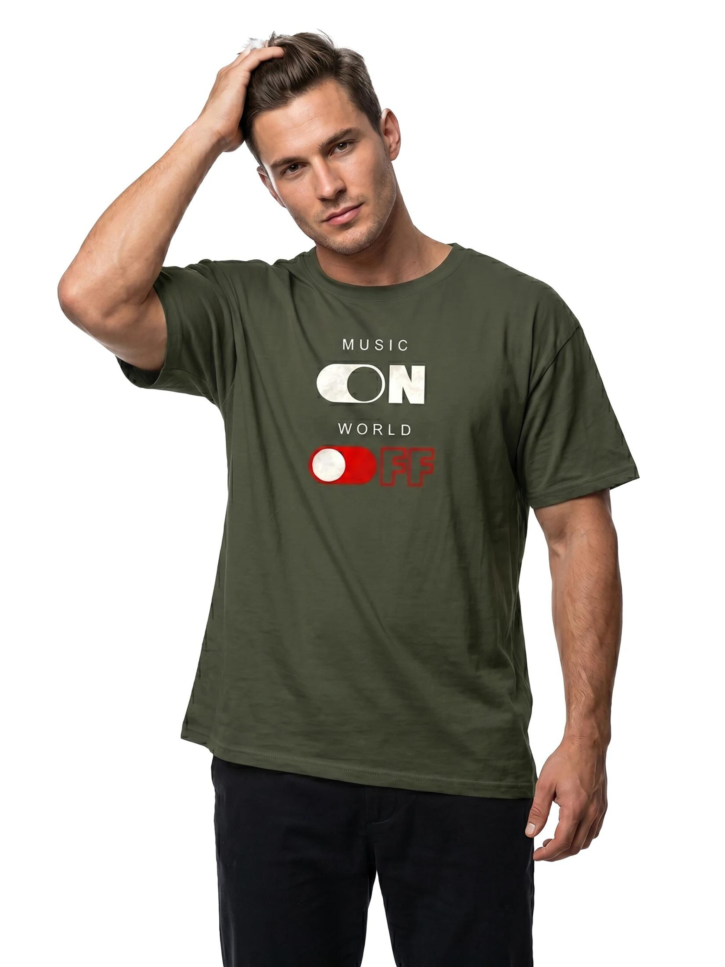MAKAYA Shirt 'World Off' in Green