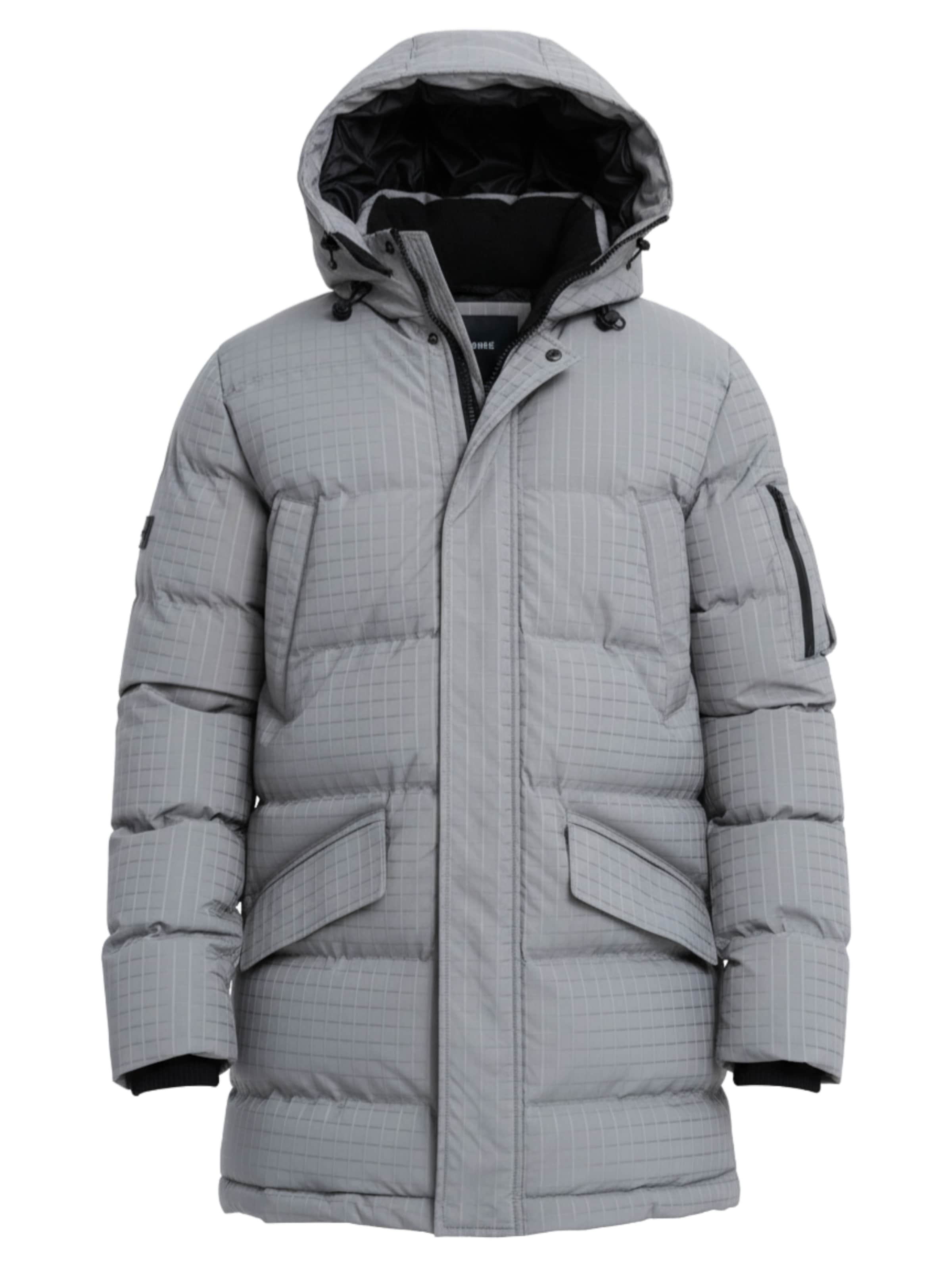 Ombre Winterjas 'OM-Jalj-0201' in Grijs: voorkant