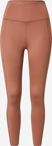 Girlfriend Collective Skinny Workout Pants in Brown: front