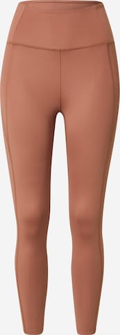 Girlfriend Collective Skinny Sporthose in Braun: predná strana