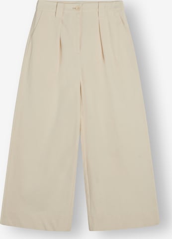 NORR Wide leg Broek 'BIANCA' in Wit: voorkant