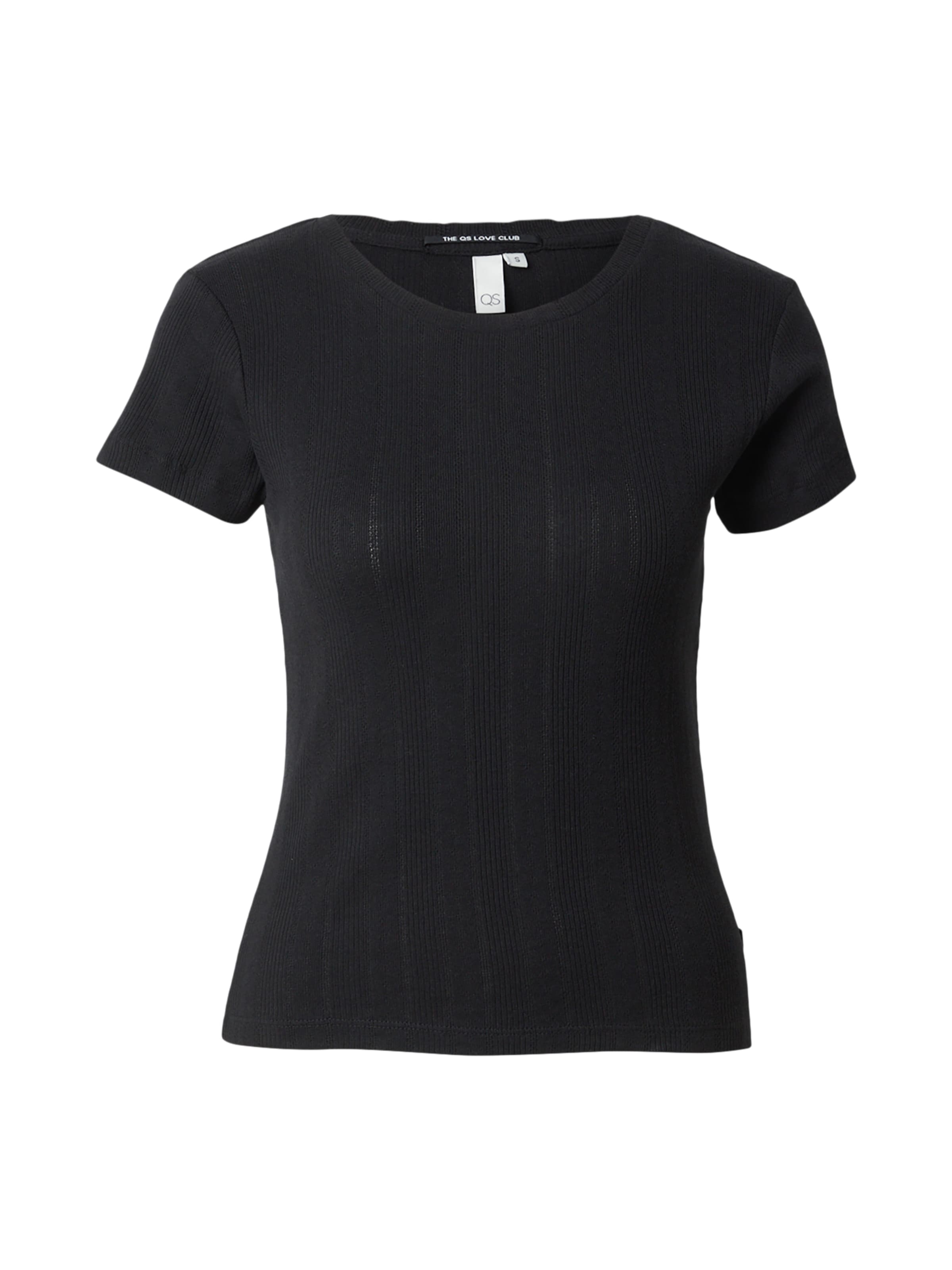 T-shirt QS en noir : devant
