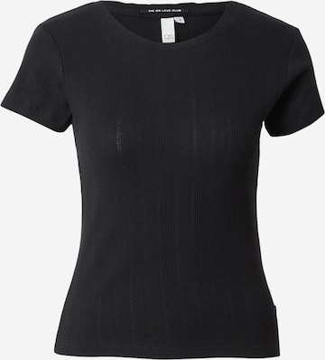 T-shirt QS en noir : devant