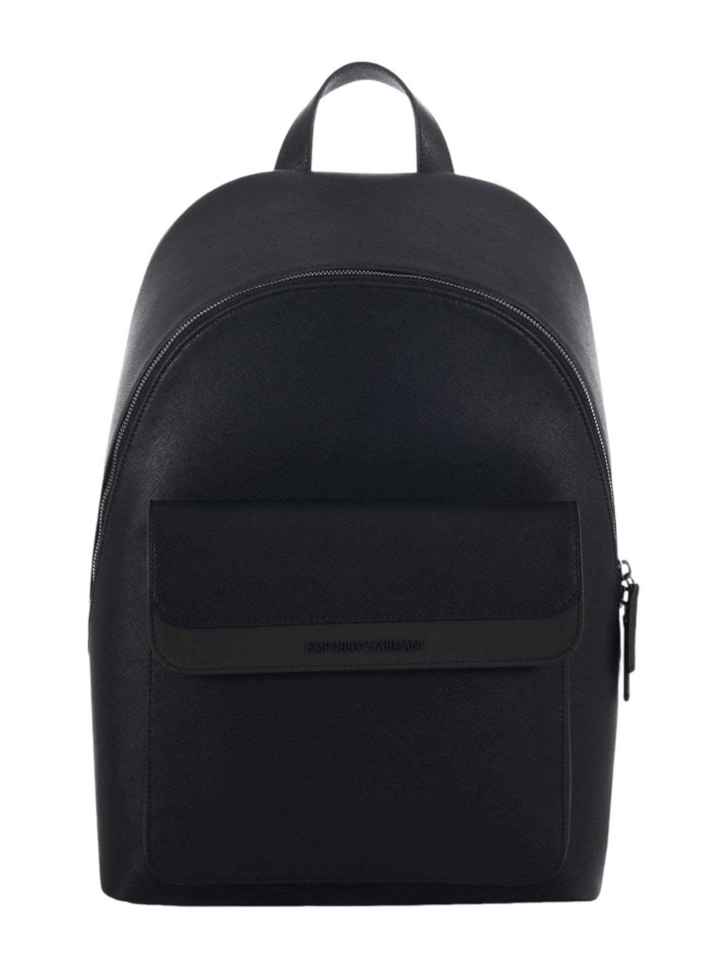 Emporio Armani - Mochila en negro: frente