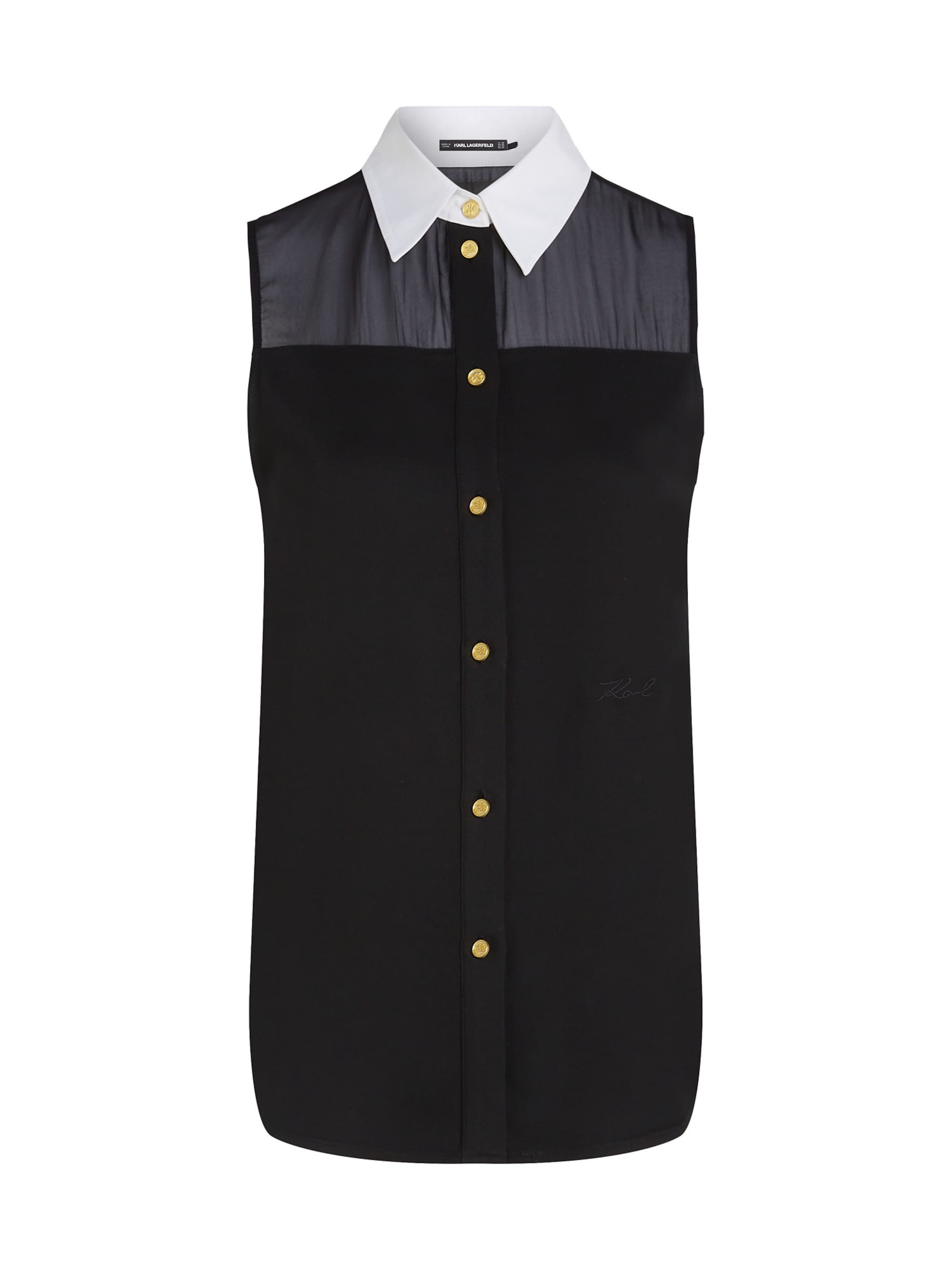 melns Karl Lagerfeld Blūze: no priekšpuses