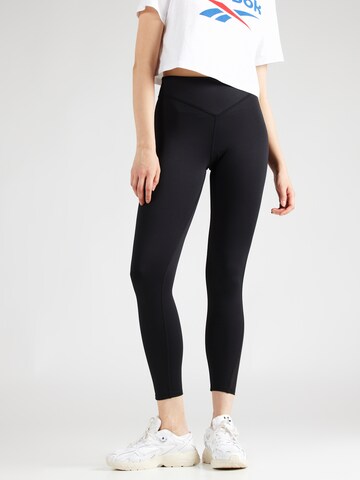 Reebok Slim fit Workout Pants in Black: front