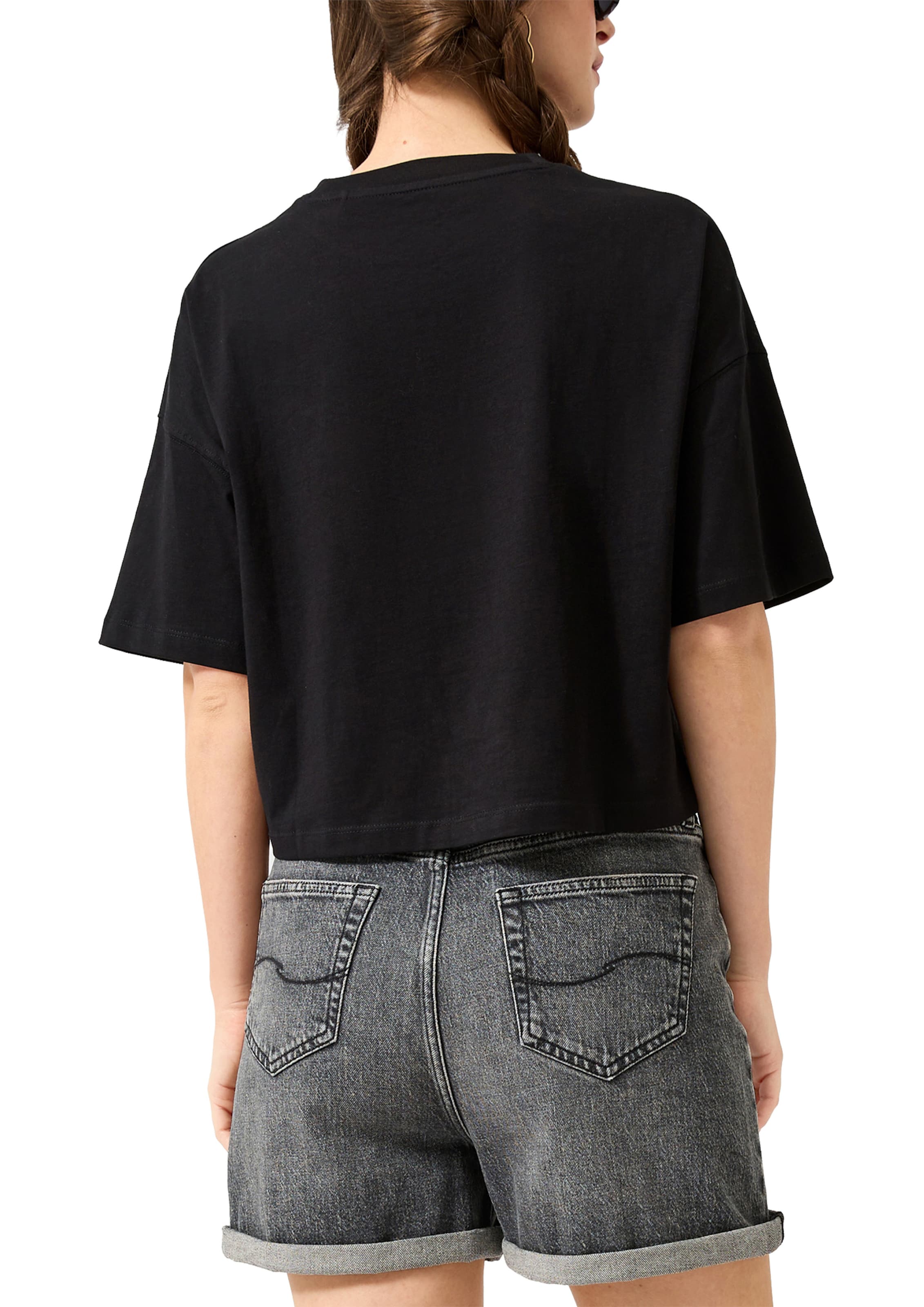 QS T-Shirt in Schwarz