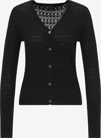 faina Knit Cardigan in Black: front