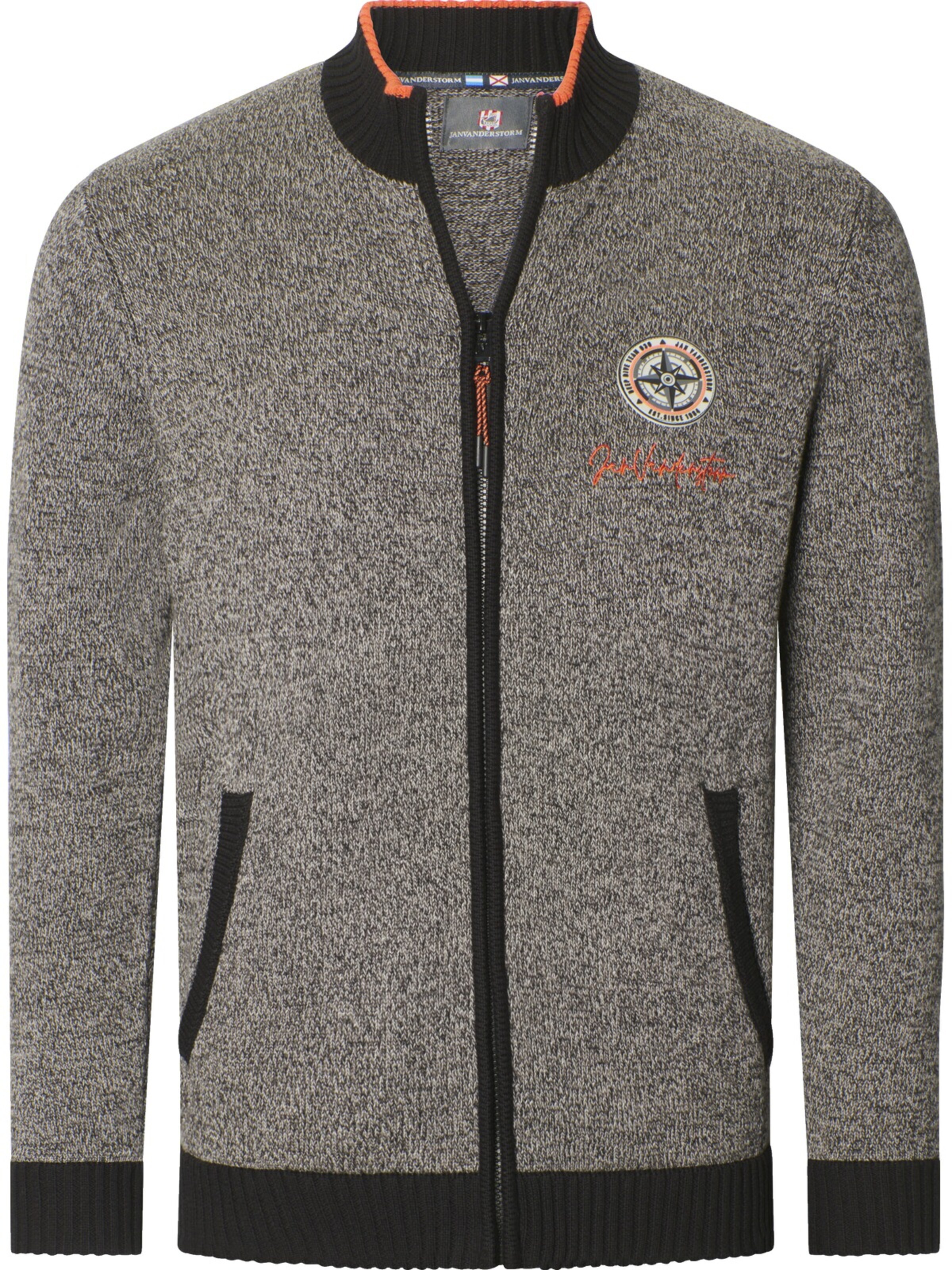 Jan Vanderstorm Strickjacke 'Hesar' in Grau: Vorderseite