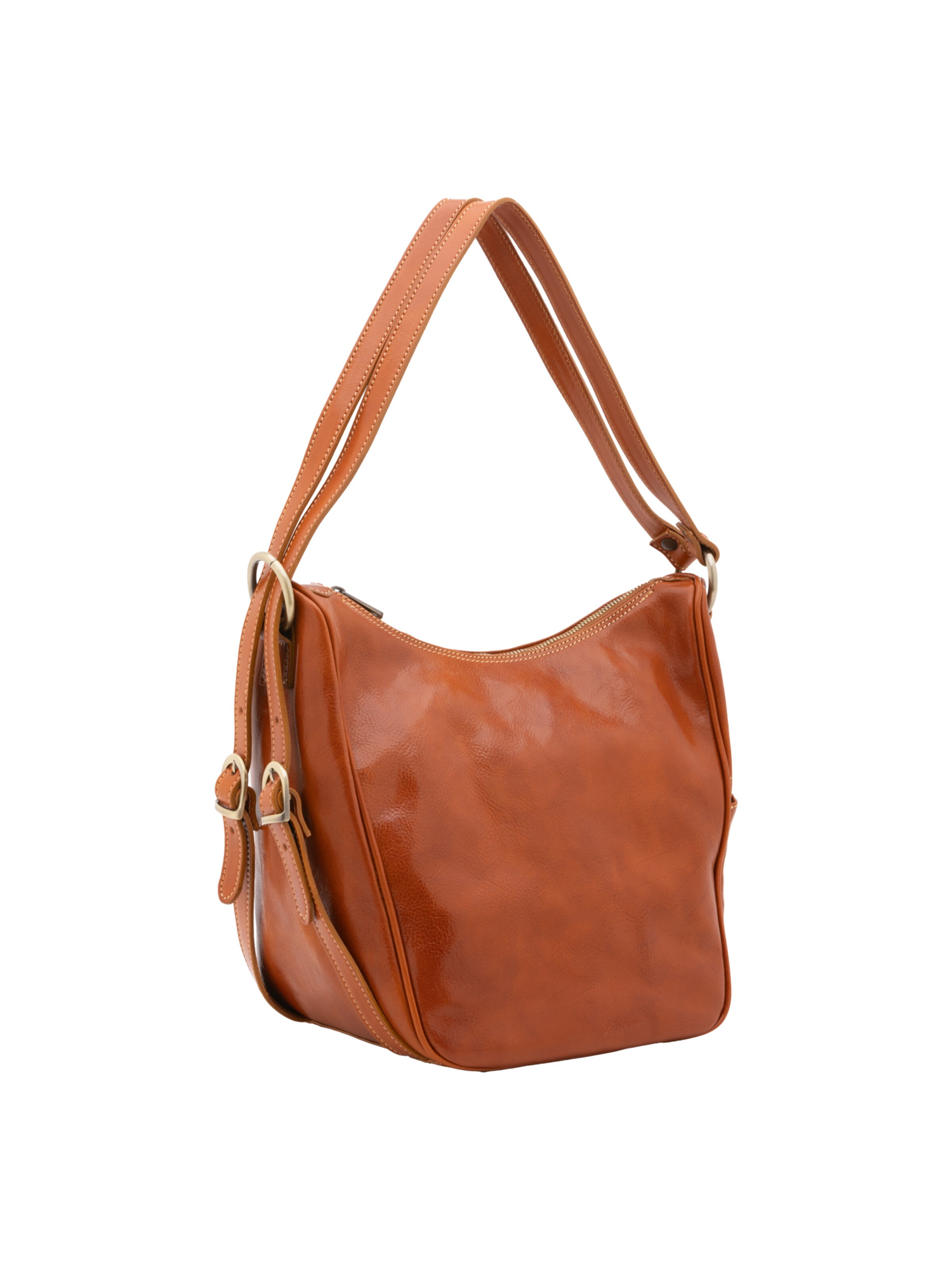 Borsa a spalla 'Borsa a Spalla Donna Vera Pelle Vacchetta - Chiusura Zip' di I Fratelli in beige