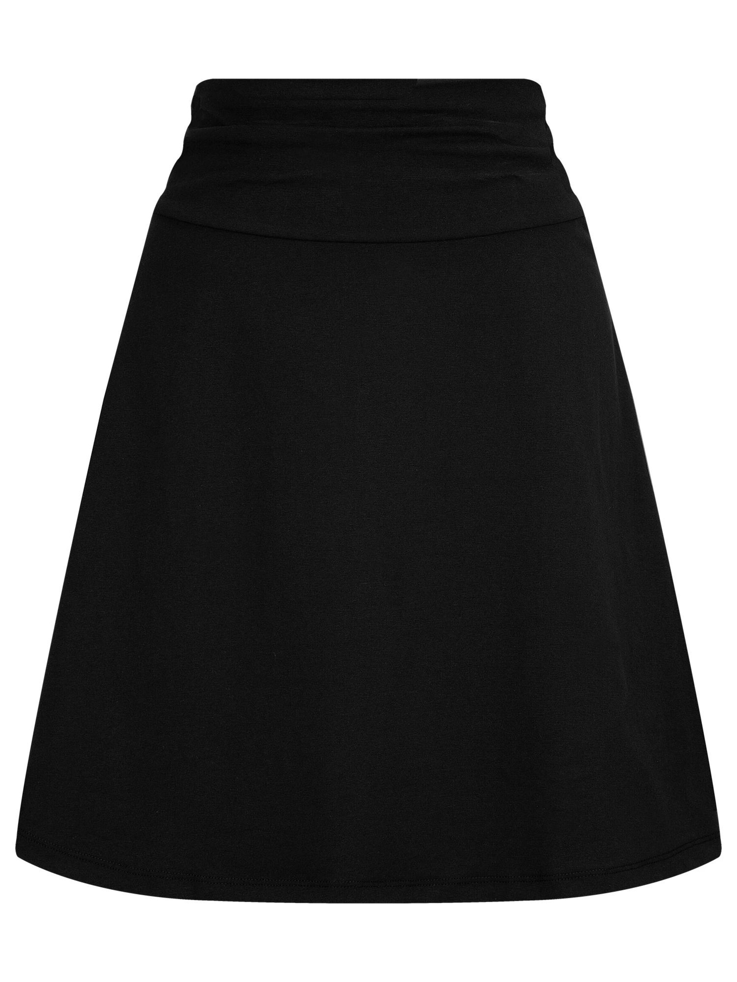 Leela COTTON Skirt 'Damen Bio-Baumwoll Rock A-Linie' in Black: front