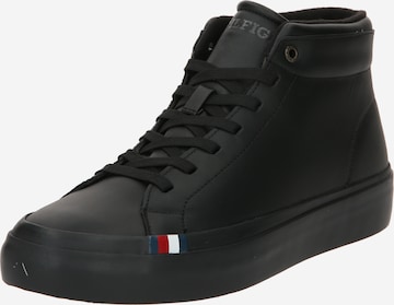 TOMMY HILFIGER High-top trainers in Black: front