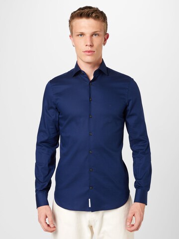 Michael Kors Slim fit Button Up Shirt in Blue: front