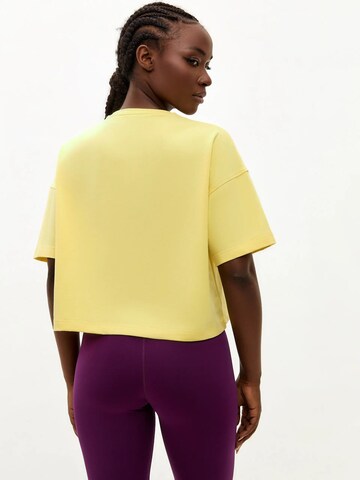 Cat e Lolette Shirt 'Sport Cat with Dumbbells' in Yellow
