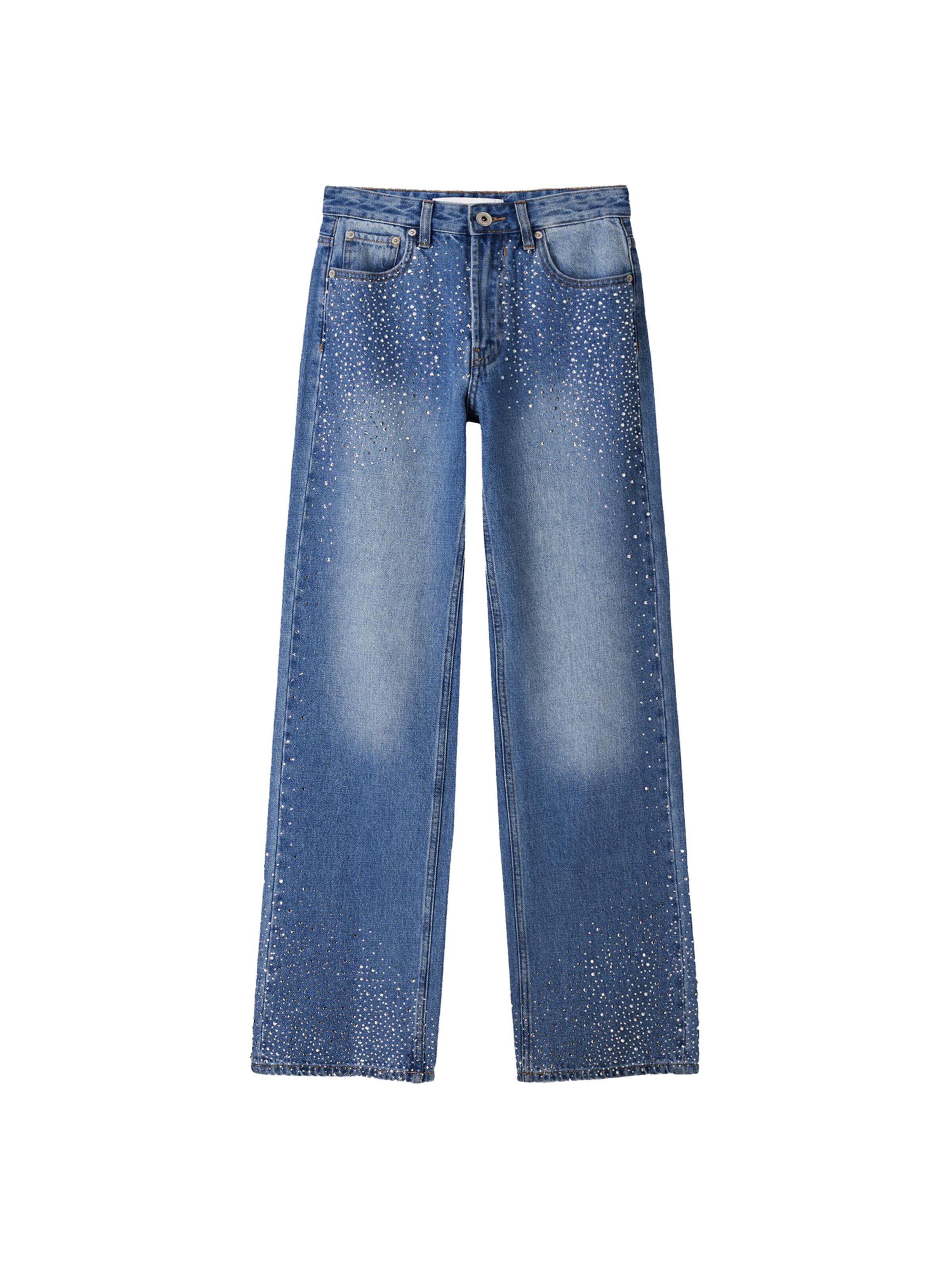 Bershka Regular Дънки в синьо: отпред