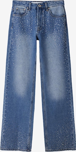 Jeans Bershka pe albastru denim, Vizualizare produs