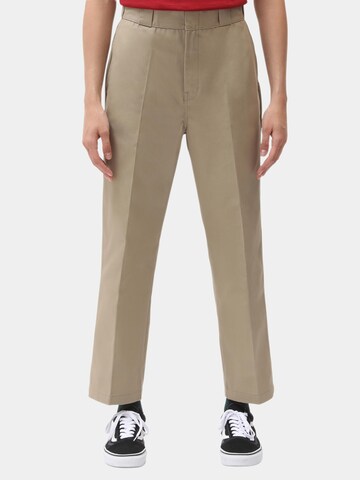 DICKIES Regular Trousers with creases '874 Cropped' in Beige: front