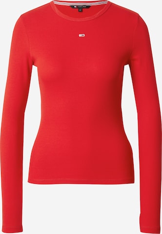 Tommy Jeans Shirt 'ESSENTIAL' in Rood: voorkant