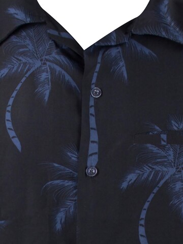King Kameha Shirt 'Palmshadow' in Schwarz