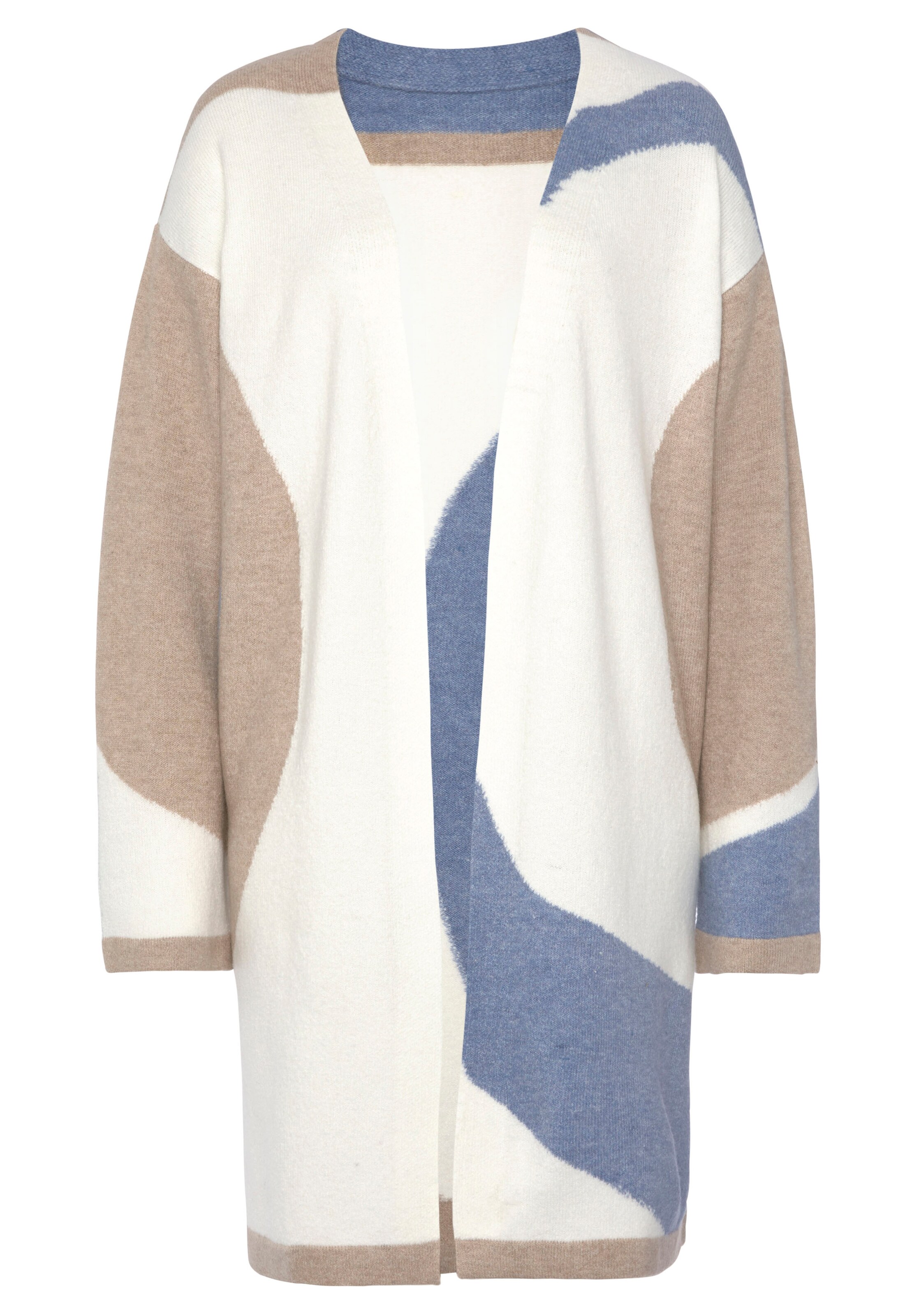 LASCANA Cardigan en beige / crème / bleu, Vue avec produit