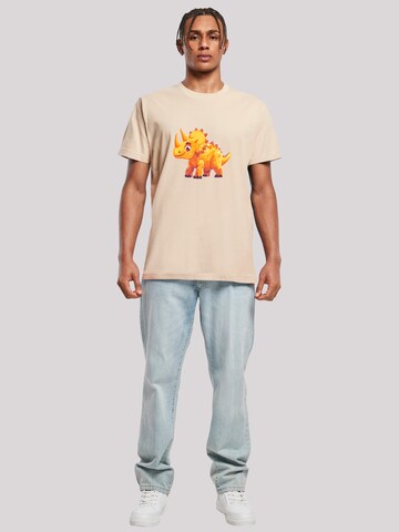 T-Shirt 'Süßer Triceratops Dinosaurier' F4NT4STIC en beige