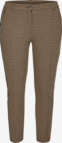 Rabe Hose mit Streifen-Muster und Reißverschlusstaschen in Braun: front