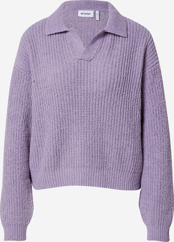 Pull-over WEEKDAY en violet : devant