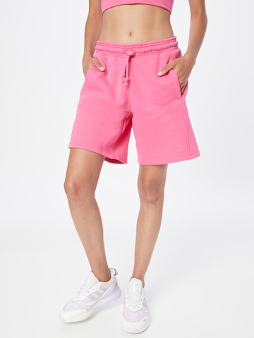 ADIDAS SPORTSWEAR Loose fit Sports trousers 'All Szn Fleece' in Pink: front