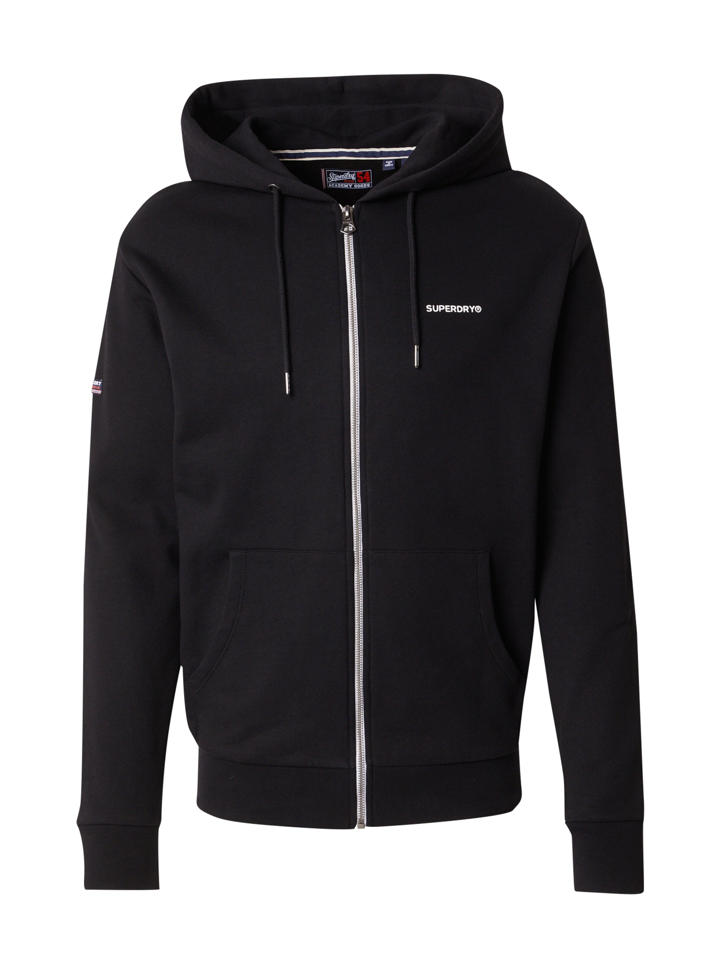 Superdry Zip-Up Hoodie in Black: front