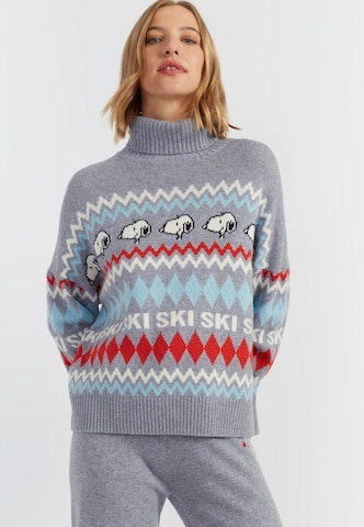 Chinti & Parker Pullover 'Snoopy Ski' i grå: forside