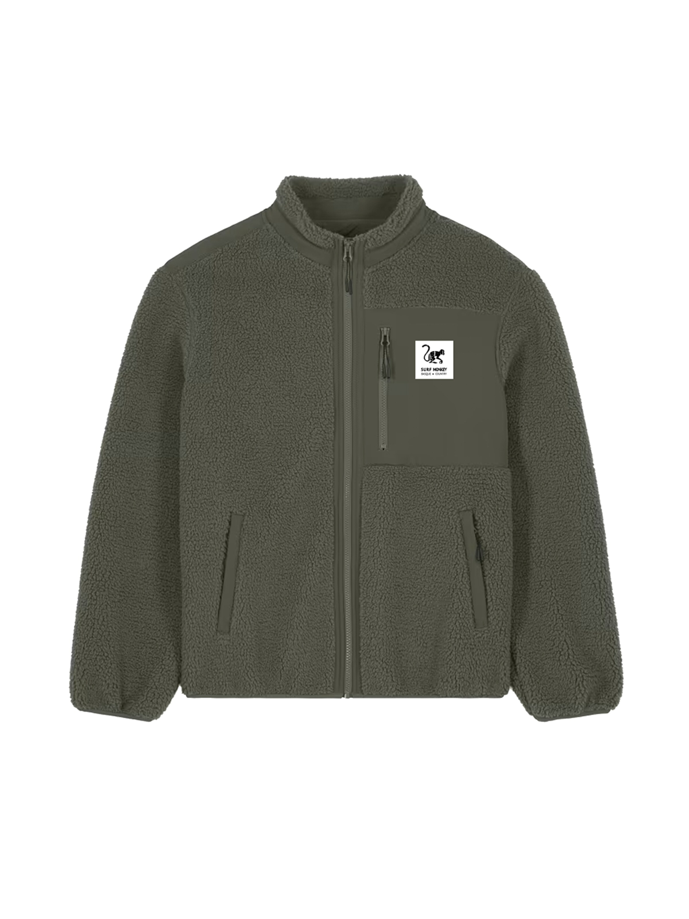 Surf Monkey Fleece jas in Groen: voorkant
