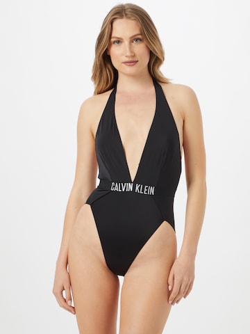 Calvin Klein Swimwear Enodelne kopalke | črna barva: sprednja stran