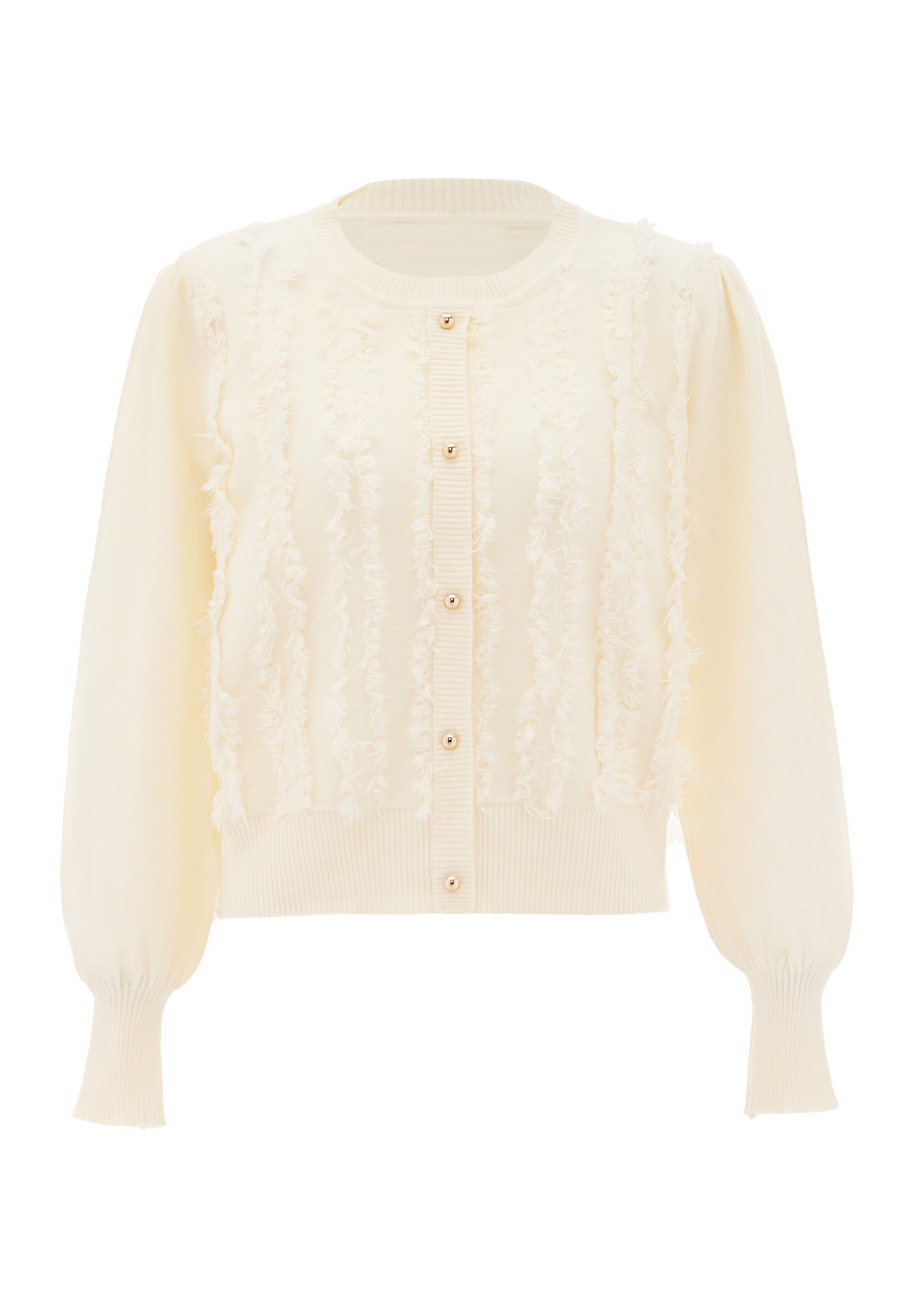 NAEMI - Casaco de malha em branco: frente