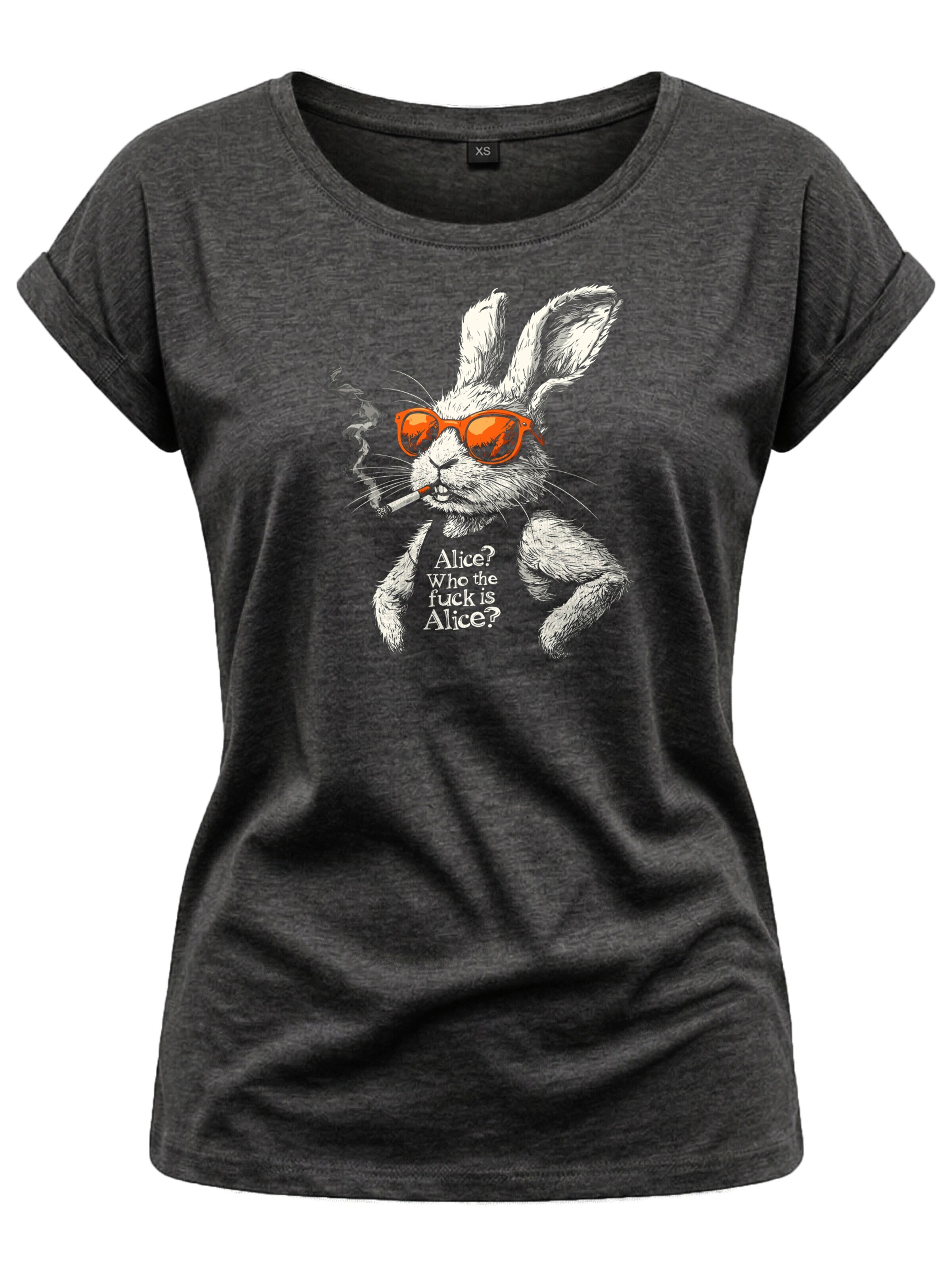 MAKAYA Shirt 'Alice Bunny' in Grey: front