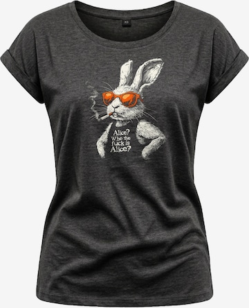 MAKAYA Shirt 'Alice Bunny' in Grey: front