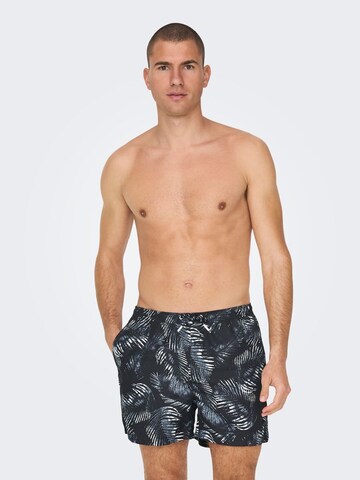 Shorts de bain 'Ted' Only & Sons en bleu : devant