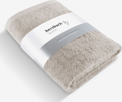 Herzbach home Saunatuch Pura, feingemusterte Bordüre, weich, hochwertig, Flächengewicht 550 gsm in sand, Produktansicht